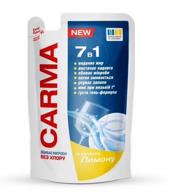 Carma засіб д/миття посуду дой-пак 400мл Лимон